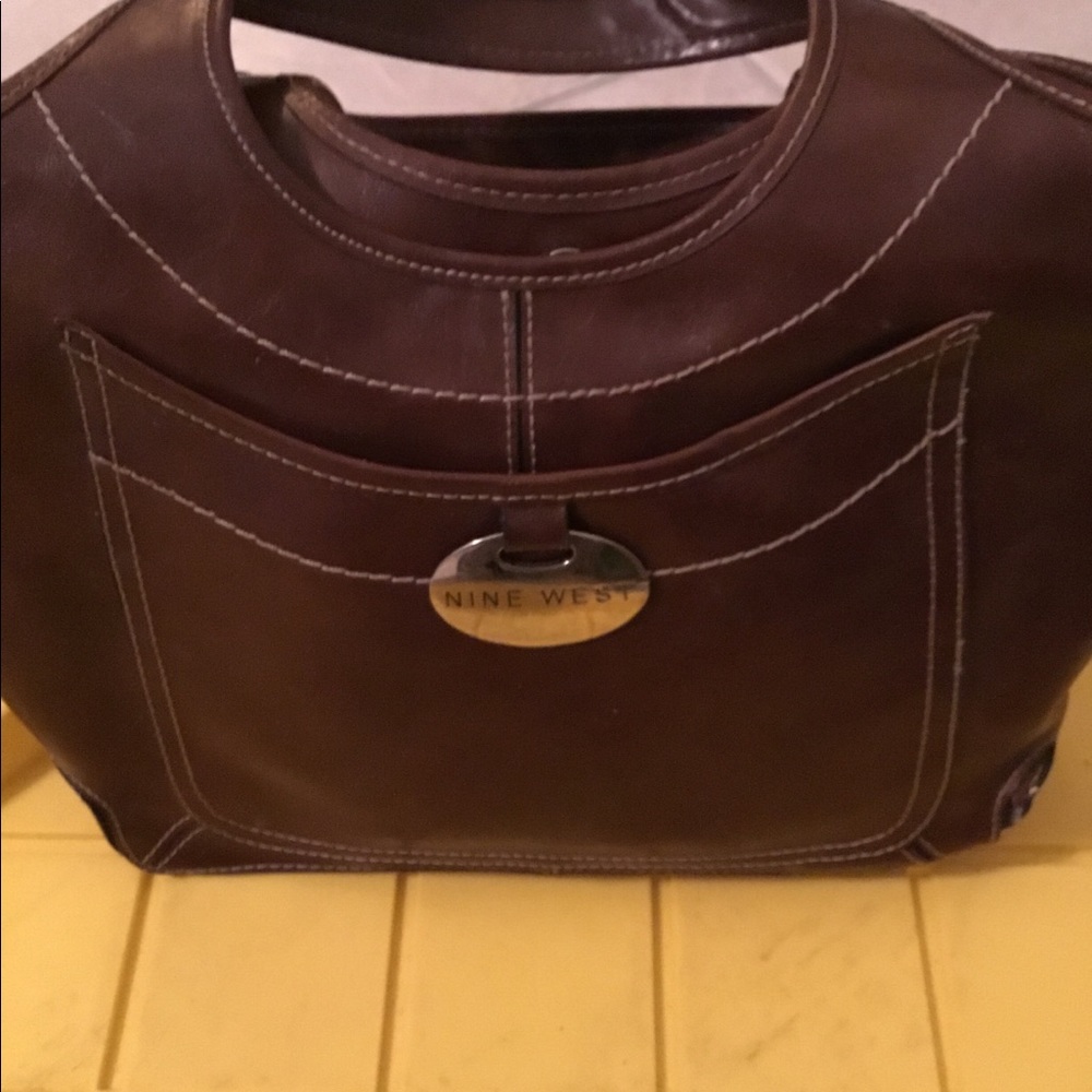 Brown nine west leather Tote bag
